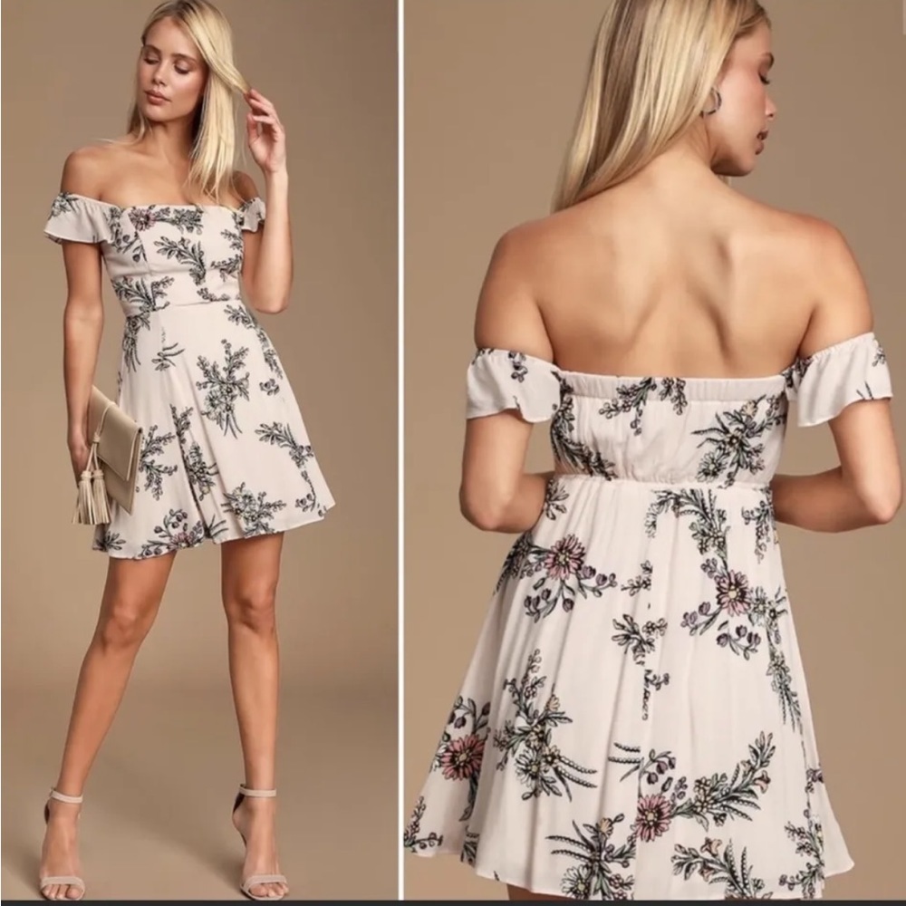 One Sweet Day Floral Off-the-Shoulder Dress
